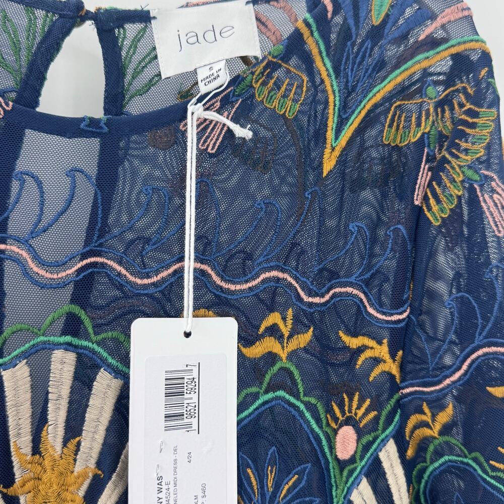Johnny Was Women's Nova Paneled Midi Dress 3/4 Sleeves Blue Size Small NWT - Picture 10 of 16
